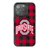 Ohio State University Buckeyes Plaid Black Bling Phone Case for Apple iPhone