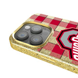 Ohio State University Buckeyes Plaid Bling Phone Case for Apple iPhone
