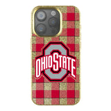 Ohio State University Buckeyes Plaid Bling Phone Case for Apple iPhone