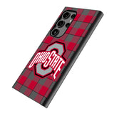 Ohio State University Buckeyes Plaid MagSafe Compatible Phone Case for Samsung Galaxy