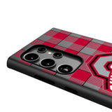 Ohio State University Buckeyes Plaid MagSafe Compatible Phone Case for Samsung Galaxy