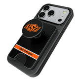 Oklahoma State University Cowboys Personalized Endzone Solid PopSockets MagSafe-Compatible PopWallet+