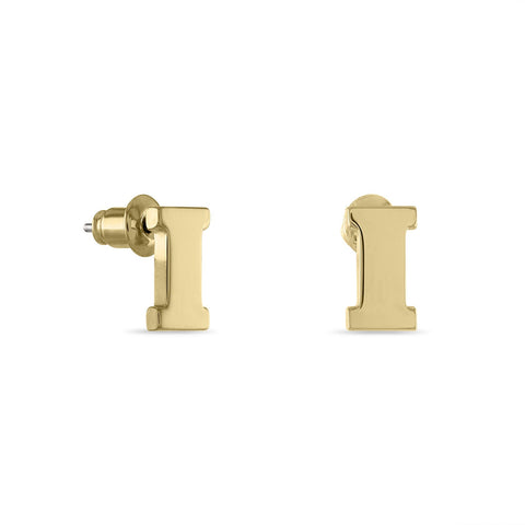 Iowa Block I Gold Plated Studs