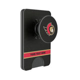 Ottawa Senators Personalized Endzone Solid PopSockets MagSafe-Compatible PopWallet+