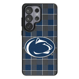 Pennsylvania State University Nittany Lions Plaid MagSafe Compatible Phone Case for Samsung Galaxy