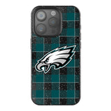 Philadelphia Eagles Plaid Black Bling Phone Case for Apple iPhone