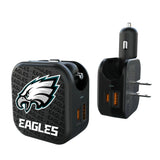 Philadelphia Eagles Text Backdrop 2 in 1 USB A/C Charger