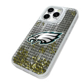 Philadelphia Eagles Text Backdrop Glitter Phone Case for Apple iPhone