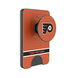 Philadelphia Flyers Personalized Endzone Solid PopSockets MagSafe-Compatible PopWallet+