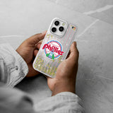 Philadelphia Phillies 1984-1991 - Cooperstown Collection Pinstripe Glitter Phone Case for Apple iPhone
