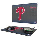 Philadelphia Phillies Linen 15-Watt Wireless Charger and Mouse Pad