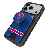 Philadelphia Phillies Personalized Endzone Solid PopSockets MagSafe-Compatible PopWallet+