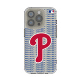 Philadelphia Phillies Text Backdrop Clear Phone Case for Apple iPhone