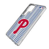 Philadelphia Phillies Text Backdrop Clear Phone Case for Samsung Galaxy