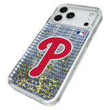 Philadelphia Phillies Text Backdrop Glitter Phone Case for Apple iPhone