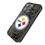 Pittsburgh Steelers Paisley Black Bling Phone Case for Apple iPhone