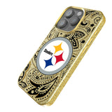 Pittsburgh Steelers Paisley Bling Phone Case for Apple iPhone