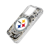 Pittsburgh Steelers Paisley Clear Phone Case for Apple iPhone