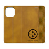 Pittsburgh Steelers Personalized Burn Folio Phone Case for Apple iPhone