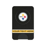 Pittsburgh Steelers Personalized Endzone Solid PopSockets MagSafe-Compatible PopWallet+