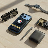 Pittsburgh Steelers Personalized Endzone Solid PopSockets MagSafe-Compatible PopWallet+