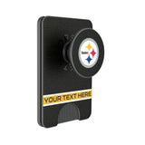 Pittsburgh Steelers Personalized Endzone Solid PopSockets MagSafe-Compatible PopWallet+