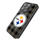 Pittsburgh Steelers Plaid Black Bling Phone Case for Apple iPhone