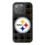 Pittsburgh Steelers Plaid Black Bling Phone Case for Apple iPhone