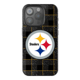 Pittsburgh Steelers Plaid Black Bling Phone Case for Apple iPhone