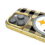 Pittsburgh Steelers Plaid Bling Phone Case for Apple iPhone