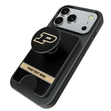 Purdue University Boilermakers Personalized Endzone Solid PopSockets MagSafe-Compatible PopWallet+