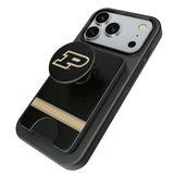Purdue University Boilermakers Stripe PopSockets MagSafe-Compatible PopWallet+