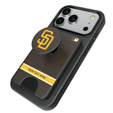 San Diego Padres Personalized Endzone Solid PopSockets MagSafe-Compatible PopWallet+