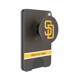 San Diego Padres Personalized Endzone Solid PopSockets MagSafe-Compatible PopWallet+