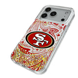 San Francisco 49ers Paisley Glitter Phone Case for Apple iPhone