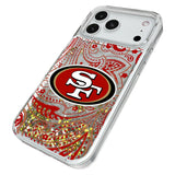San Francisco 49ers Paisley Glitter Phone Case for Apple iPhone