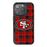 San Francisco 49ers Plaid Black Bling Phone Case for Apple iPhone