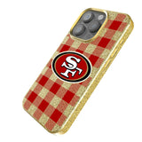 San Francisco 49ers Plaid Bling Phone Case for Apple iPhone