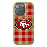 San Francisco 49ers Plaid Bling Phone Case for Apple iPhone