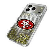 San Francisco 49ers Text Backdrop Glitter Phone Case for Apple iPhone