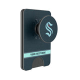 Seattle Kraken Personalized Endzone Solid PopSockets MagSafe-Compatible PopWallet+