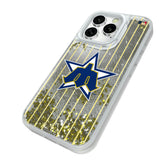 Seattle Mariners 1981-1986 - Cooperstown Collection Pinstripe Glitter Phone Case for Apple iPhone