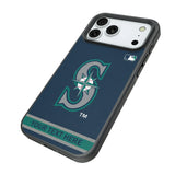 Seattle Mariners Personalized Stripe Bump Phone Case for Apple iPhone