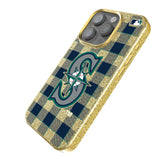 Seattle Mariners Plaid Bling Phone Case for Apple iPhone
