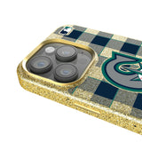 Seattle Mariners Plaid Bling Phone Case for Apple iPhone