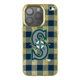 Seattle Mariners Plaid Bling Phone Case for Apple iPhone