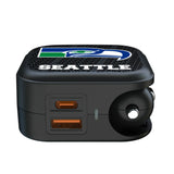 Seattle Seahawks Historic Collection Text Backdrop 2 in 1 USB A/C Charger