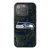 Seattle Seahawks Paisley Black Bling Phone Case for Apple iPhone