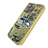 Seattle Seahawks Paisley Bling Phone Case for Apple iPhone