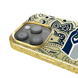 Seattle Seahawks Paisley Bling Phone Case for Apple iPhone
